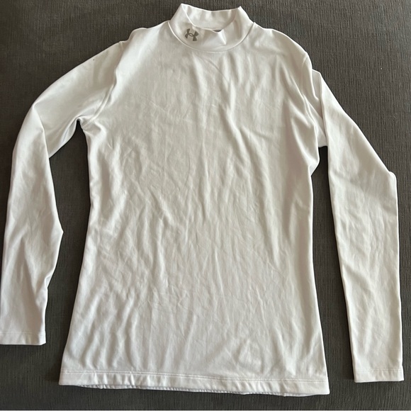 Womens UNDER ARMOUR White Coldgear Long Sleeve Compression Top Size XL - Picture 1 of 10